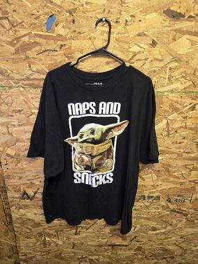 MAD Engine Black Star Wars Graphic Tee with Silver Print